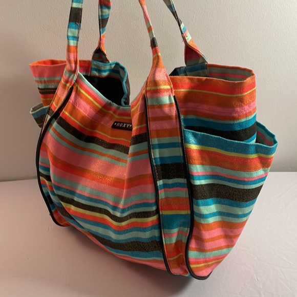 Striped Roxy Purse Metallic Colourful Stripes. GUC - Picture 4 of 6